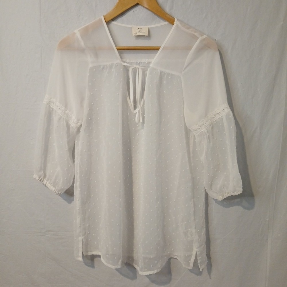 Pins And Needles Size Small Sheer White Blouse